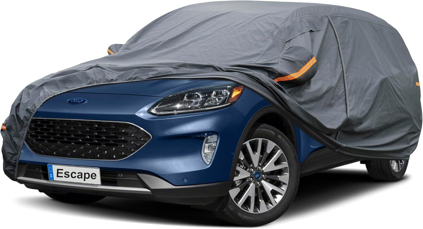Premium Car Cover Custom Fit Ford Escape (2008-2025), 16 Layers Heavy Duty Car Cover Waterproof All Weather with Zipper Door for Sun Rain Snow Dust Uv Protection