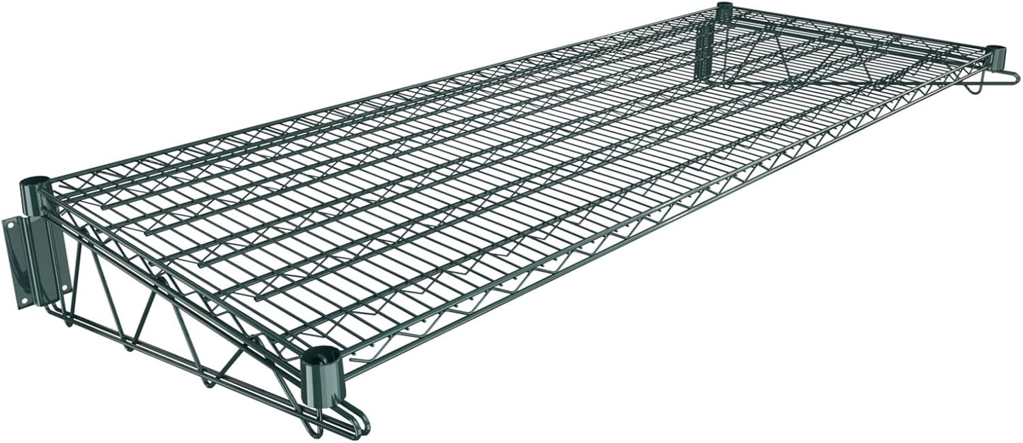 24" x 60" Green Epoxy Wire Wall Mount Shelf