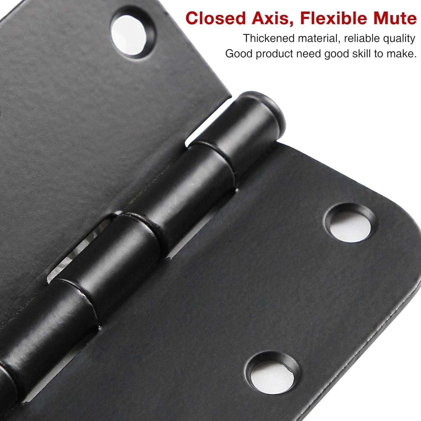 18 Pack Matte Black Door Hinges 3.5 x 3.5 Inch Interior 3 1/2 Inch Door Hinges for Doors Rounded 5/8" Radius Corners Flat Iron Hinge 3 ½"x 3 ½" Door Hardware Controls