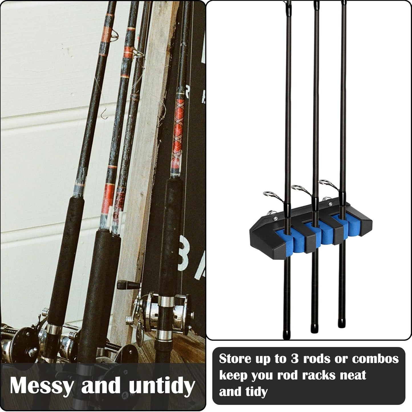 2 Pcs Magnetic Fishing Rod Holder for Car Fishing Pole Rack Vertical Rod Storage Holders for Truck Bed Boat Wall Garage Door