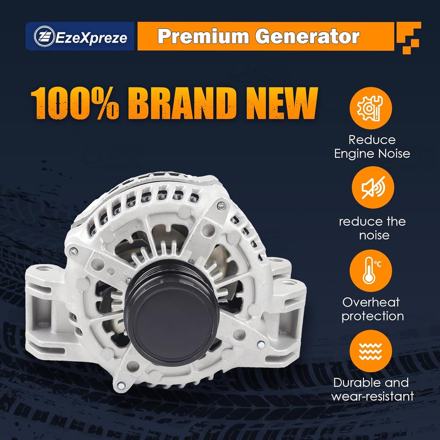 EzeXpreze Alternator Compatible with Chrysler 300 11-21 & Dodge Challenger 15-21, Charger, Durango & Jeep Grand Cherokee 11-20 & Ram 1500, 3.6L, 12V 180A CW 6-Groove Clutch Pulley, Replace# 4801778AF
