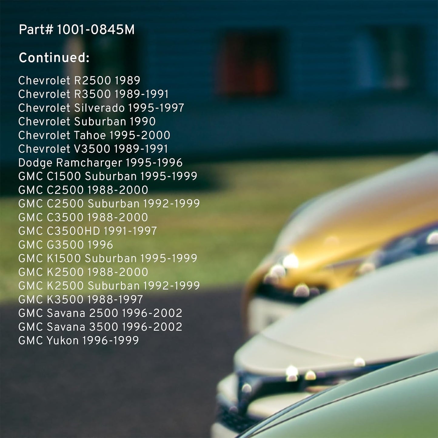 Premium Semi-Metallic Front Brake Pads (1001-0845M) Compatible with 1988-2002 Chevrolet/Dodge/GMC (C1500/C2500/C3500/C3500HD/Cargo Van/Express 2500/Express 3500/G30/G3500/K1500/K2500)