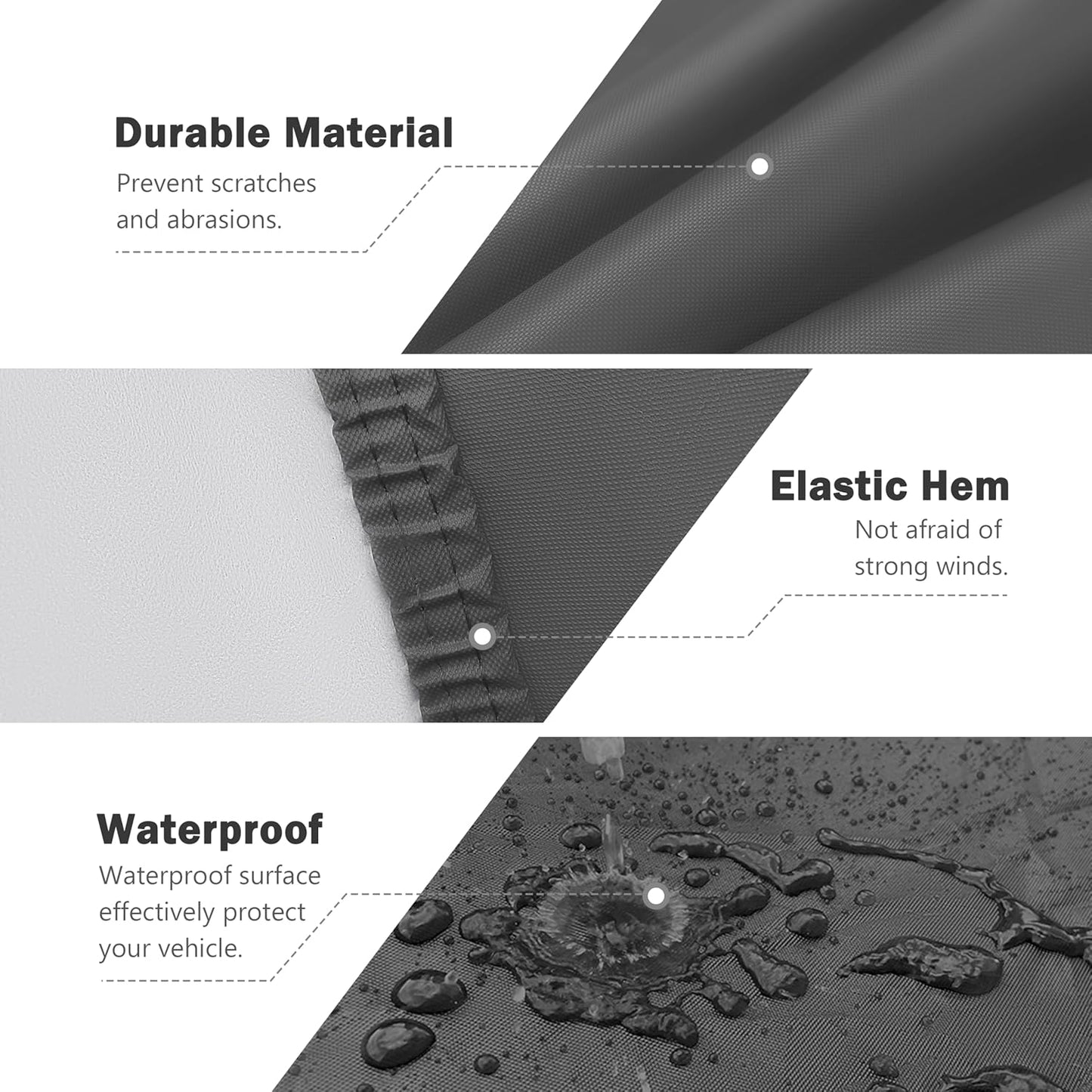 MORNYRAY Compatible with Chevy Corvette,Car Cover Outdoor Waterproof Sun Rain Snow Hail Protection with Driver Door Zipper (Black, Custom Fit Chevy Corvette)