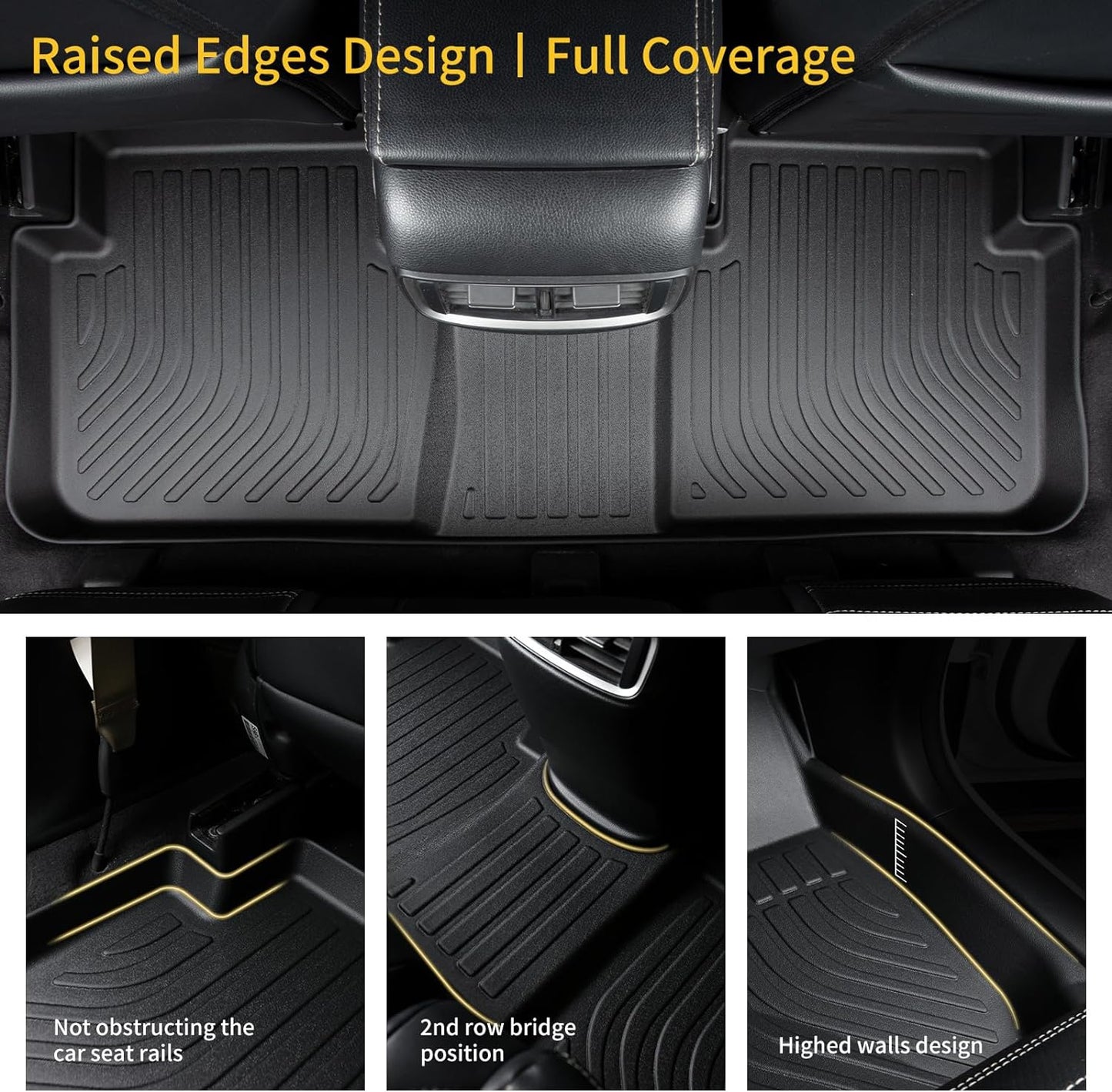 GINOWY-Floor Mats & Cargo Liner for Cadillac XT4 2019-2025丨TPE All Weather Car Floor for Cadillac XT4丨XT4 Car Mats, XT4 Cargo Mat Trunk Mat for Cadillac XT4 Car Accessories