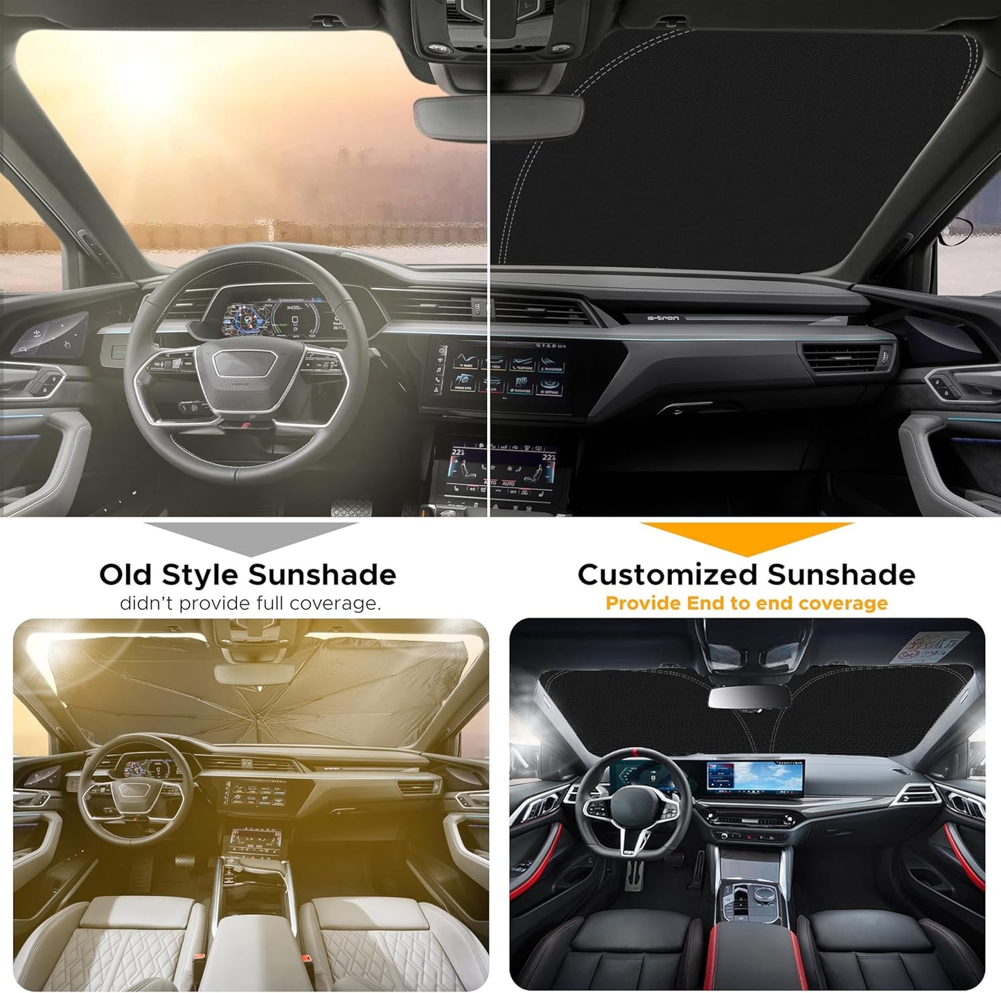 Econour Windshield Sun Shade for Kia Forte 2019-2025 Accessories Custom Fit Window Shade Sun Visor Protector Foldable Blocks UV Rays Keep Your Car Cooler