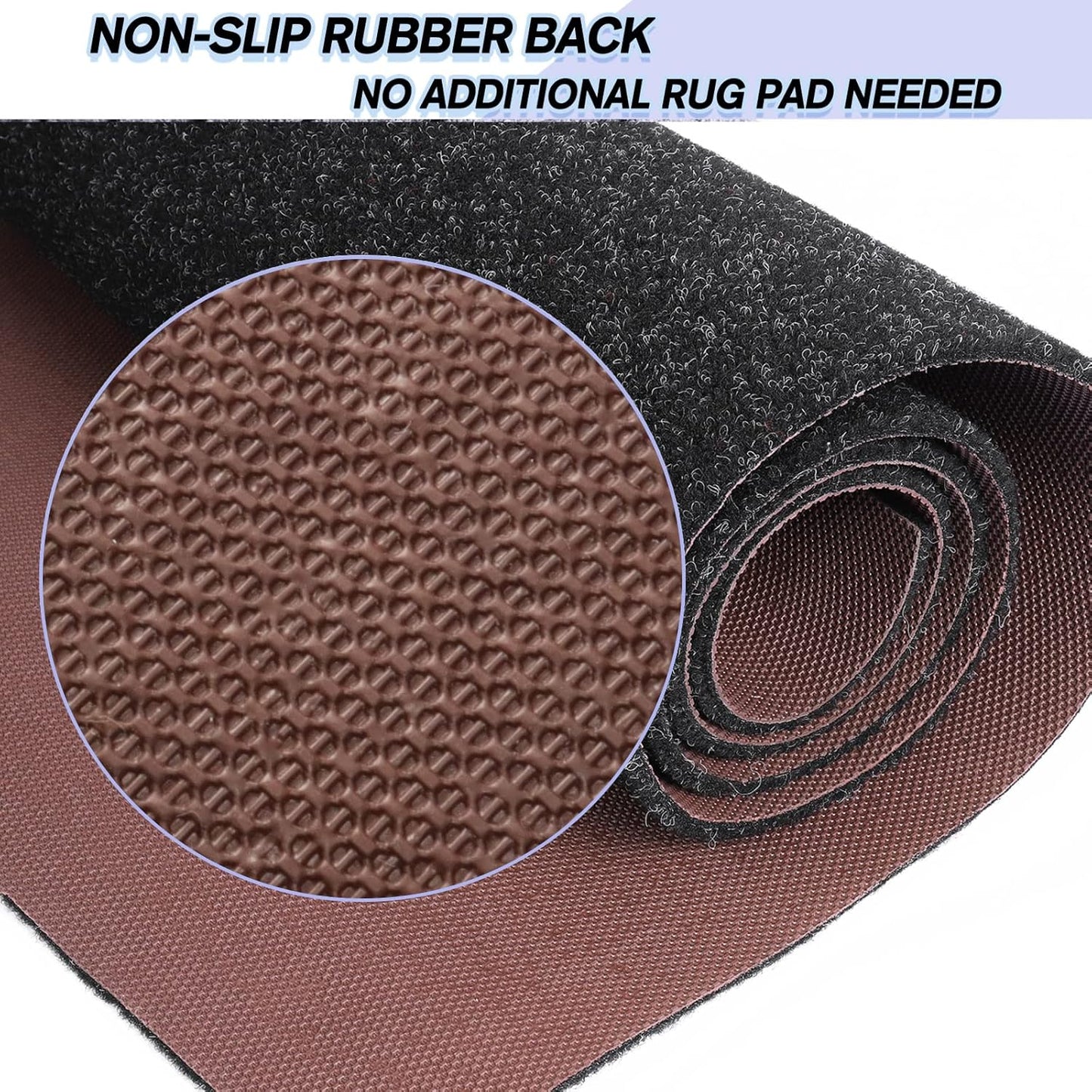 Custom Size Backed Non-Slip Area Rugs Runner, Easy Clean, Waterproof Runner Rugs for Hallway Entryway, Kitchen, Laundry, 2FT x 14FT, Black