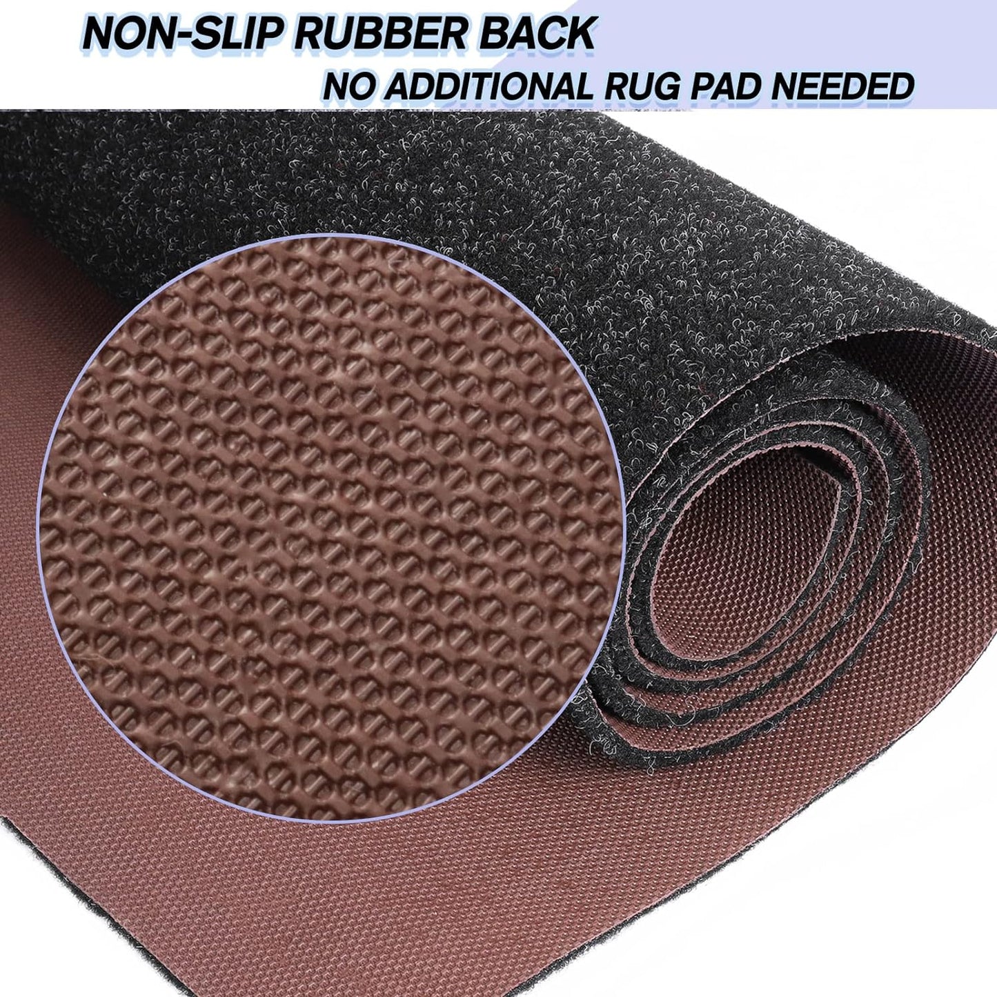 Custom Size Backed Non-Slip Area Rugs Runner, Easy Clean, Waterproof Runner Rugs for Hallway Entryway, Kitchen, Laundry, 3FT x 22FT, Black