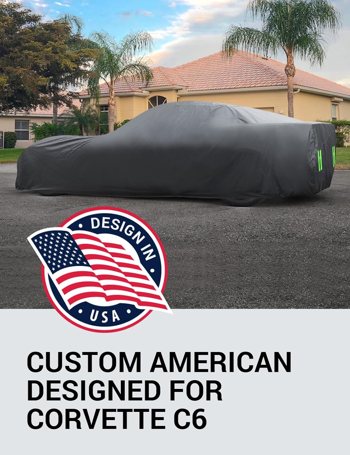 Proadsy 2025 Upgrade Car Cover Custom Fit for Corvette C6 2005-2013 Windproof All Weather Waterproof Sun Rain UV Dust Snow Protection Outdoor Covers