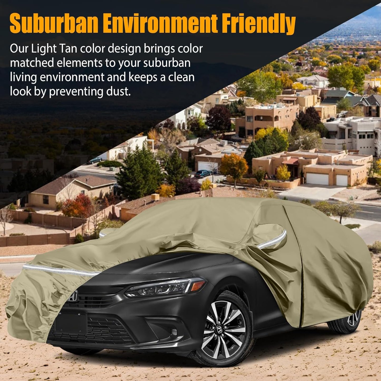 Waterproof Car Covers Replace for 2007-2025 Honda Accord, Multilayer Heavy Duty with Cotton Liner All Weather Custom-fit Car Cover with Zipper Door, Windproof Bands for Snow Rain Dust Protection
