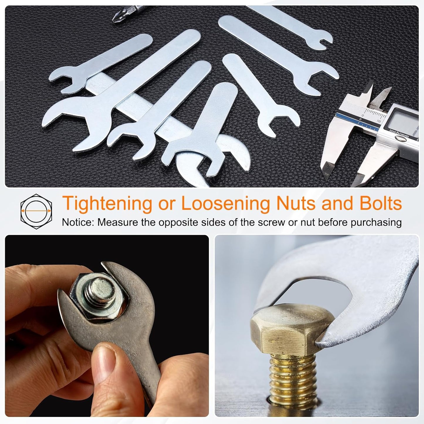 HARFINGTON 10pcs Small Wrench 16x95x2mm Metric U-Shaped Single Open Ended Spanner Super Thin Flat Head Galvanizing Wrench for Automotive Repair Furniture Assembly