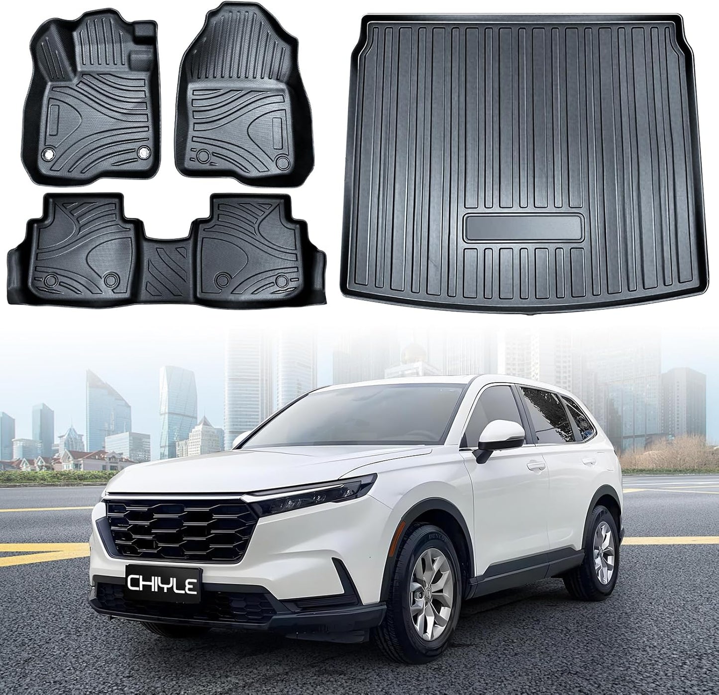 Full Set Floor Mats Custom Fit for 2023 2024 2025 Honda CR-V (Include Hybrid) All Weather Floor Mats 2025,Front&Rear Row Mats Liners &Trunk Bed mat,Honda CR-V Accessories 2025(4 PCS)