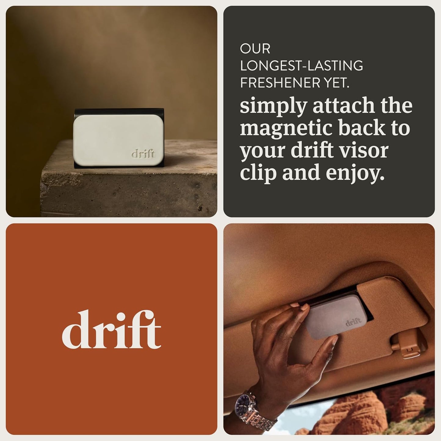 Drift Car Air Freshener - Stone Air Freshener - Car Odor Eliminator - Grove Scent Starter Kit