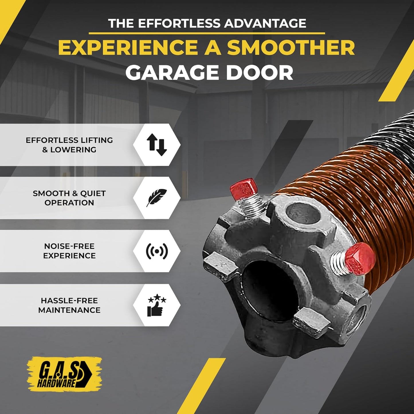 Garage Door Torsion Springs 273x2x36 Includes 1” Steel Bearing, Gloves, and Winding Bars for Left and Right Side of Garage Door Precision E-Coating 5-Year Warranty Minimum 30,000 Cycles (Pair)