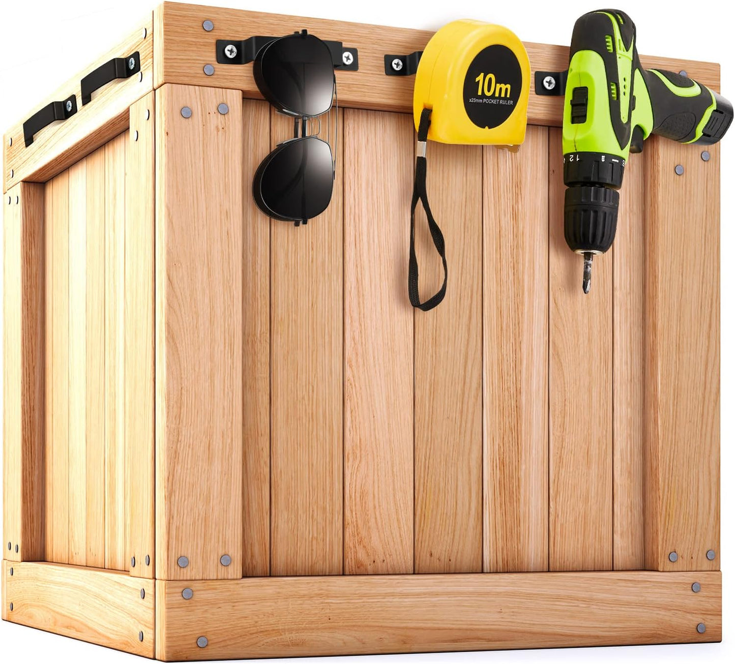 12 Pcs Tape Measure Clip Tape Measure Holder Bench Belt Universal Tool with Screws Stainless Steel Tool Hanger Storage Dock for Mount Drill Power Measures and Belt Clips (Black)