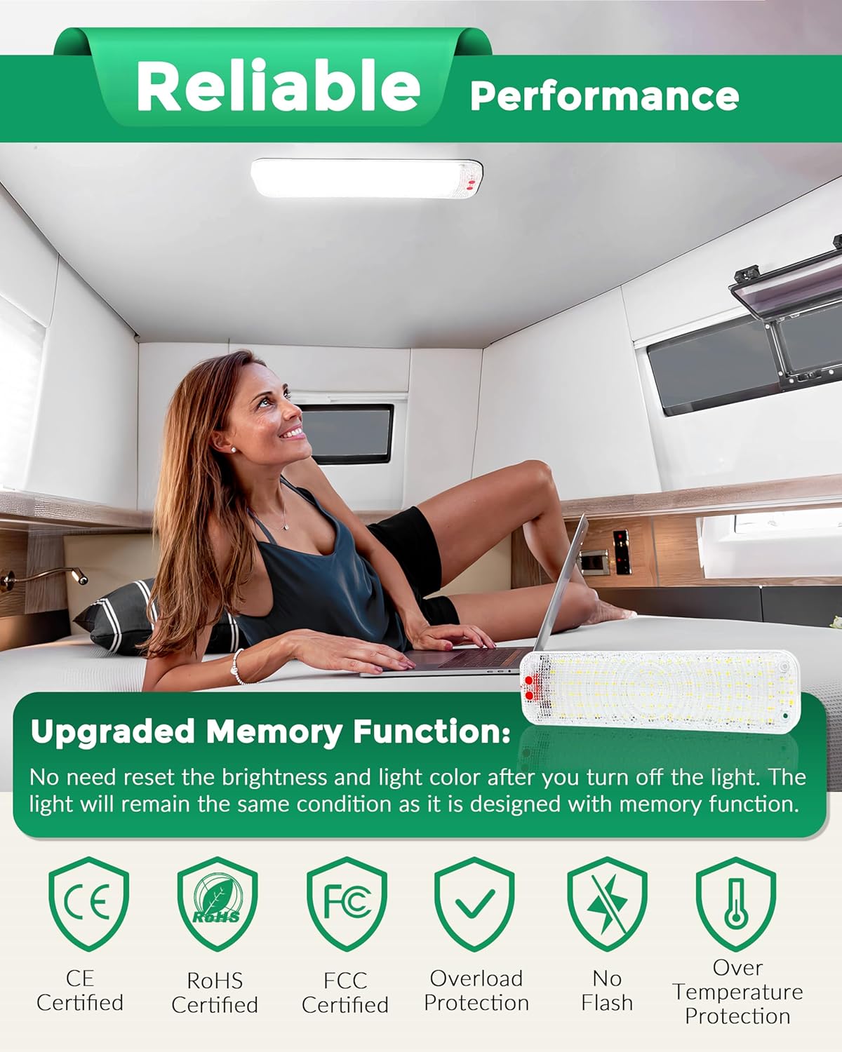 150LED 12V-30V RV Lights Interior, 12 Volt LED Lights with 3 Colors&Dimmable Brightness, Ultra Bright Ceiling Dome Light Fixture Interior for Van, Car, Camper, RV, Boat, Trailer(2700-6000K)