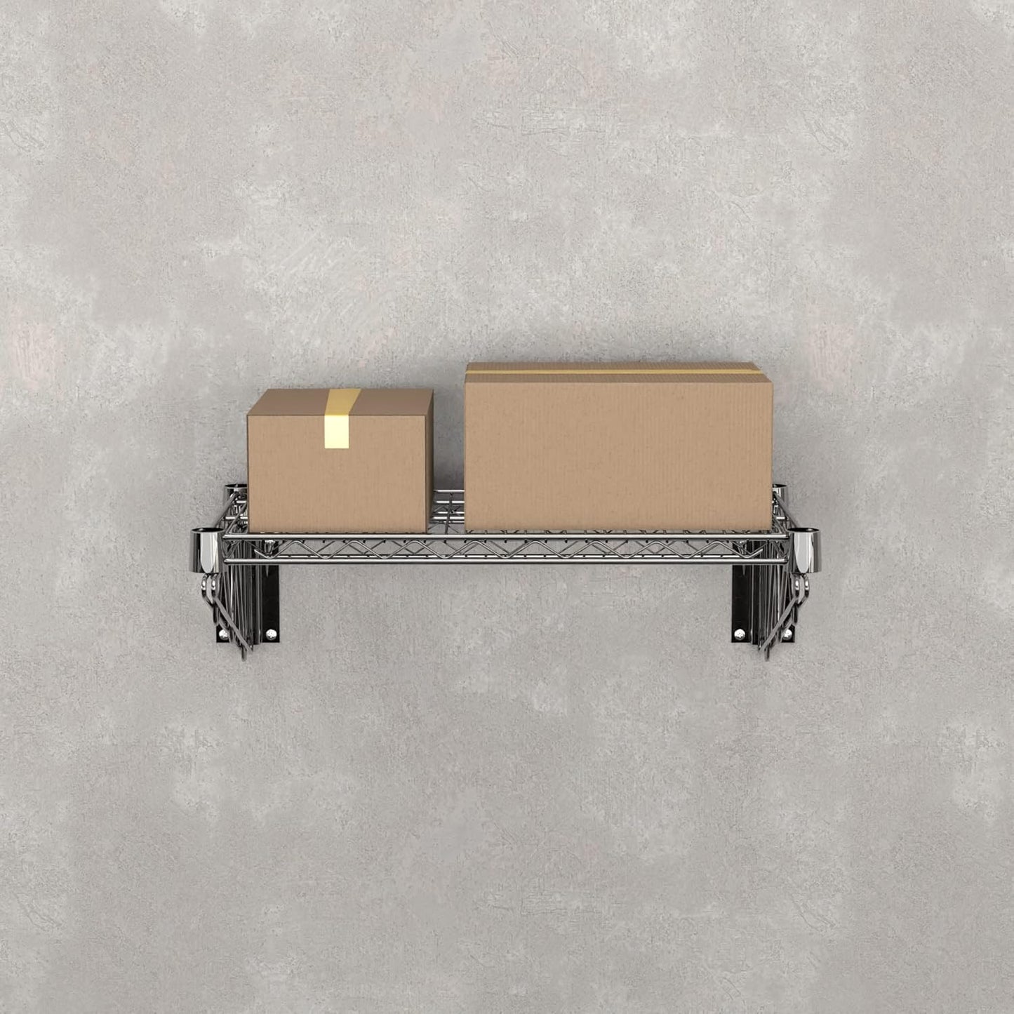 14" x 24" Chrome Wire Wall Mount Shelf