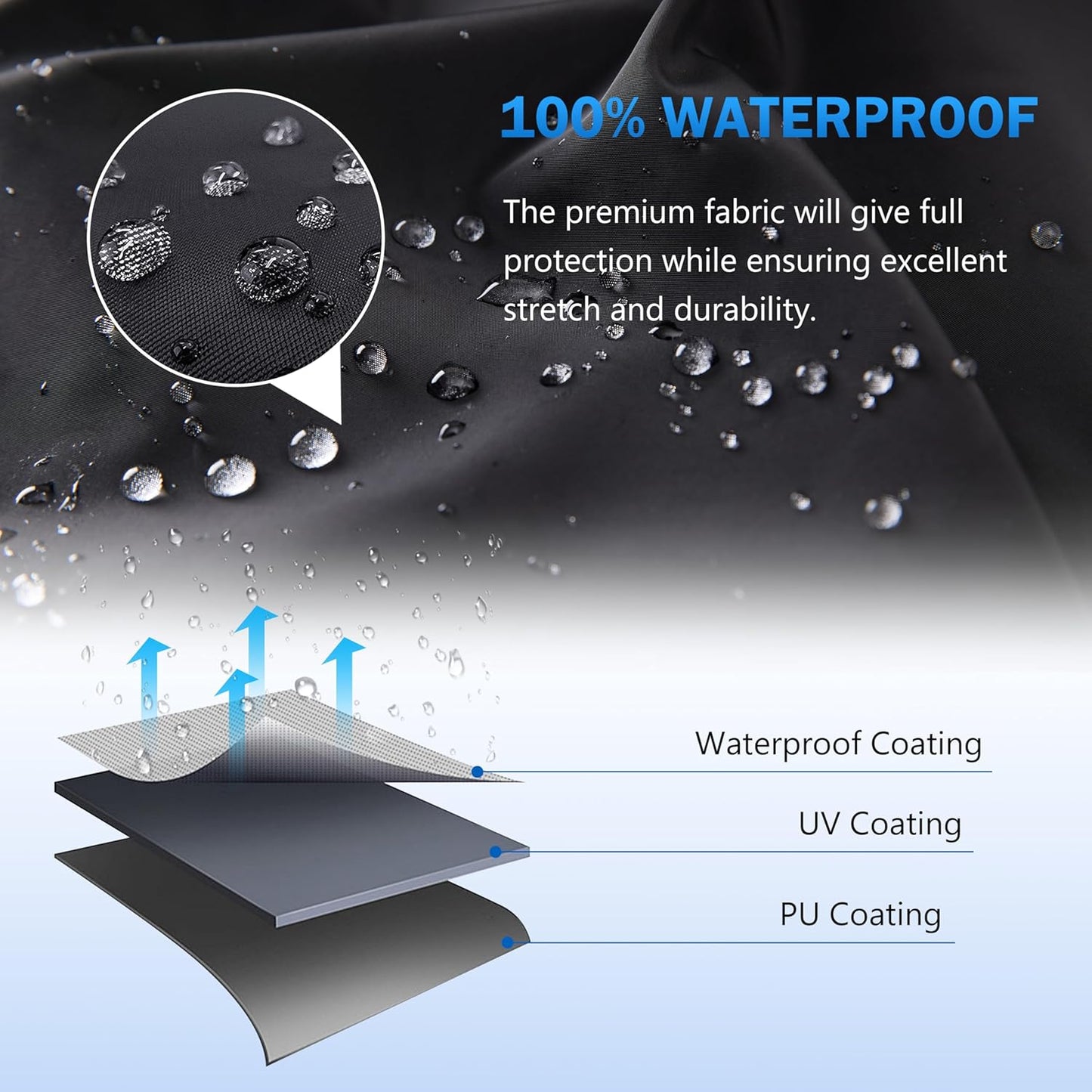 MORNYRAY ATV Cover Waterproof Heavy Duty Universal Quad Cover Outdoor Storage Cover 4 Wheeler UV Protection for Polaris Yamaha Honda Suzuki Kawasaki (Black, A3-86.6''L x 38.6''W x 41.7''H)