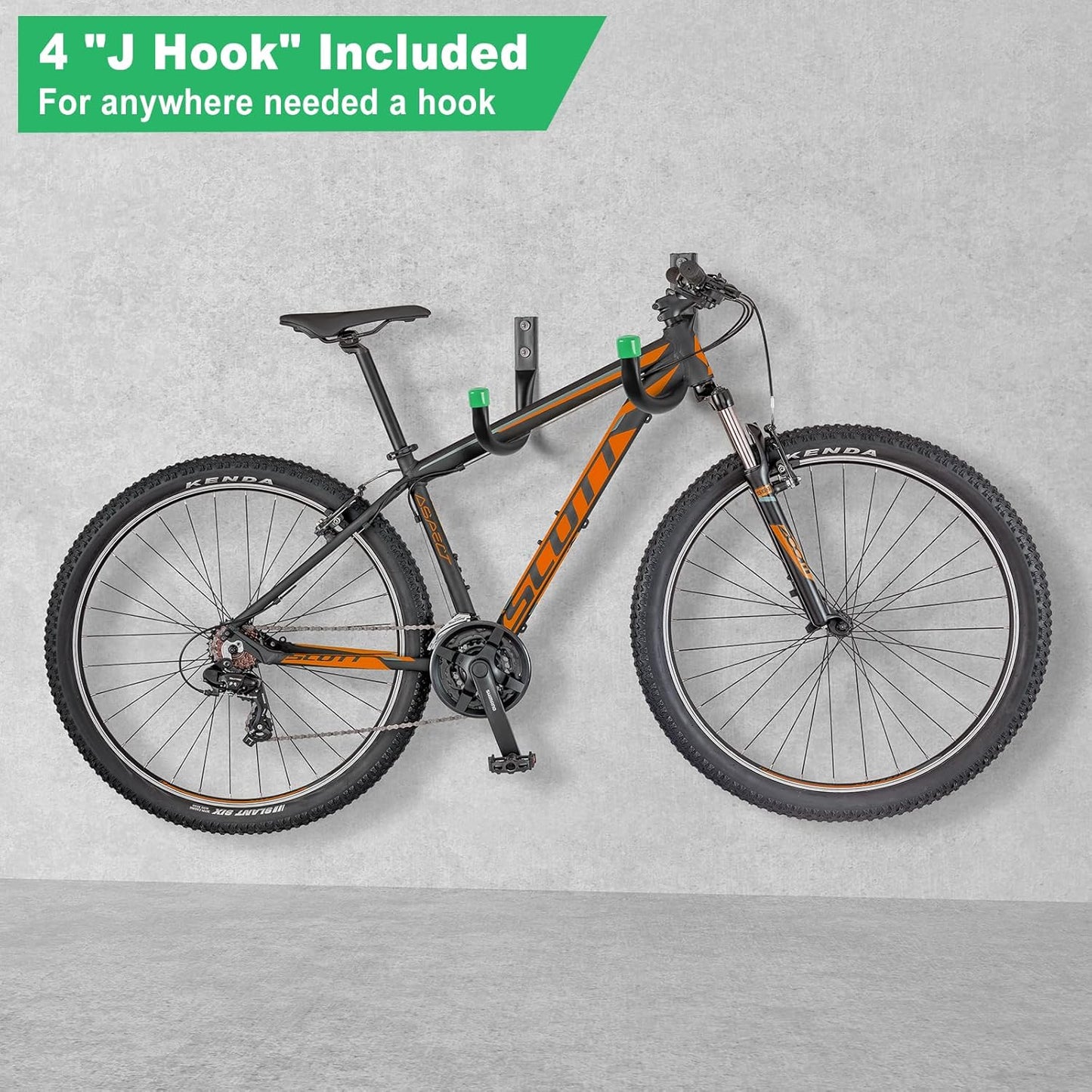 LANDNEOO Garage Hooks, 20-Pack Steel Garage Accessories for Organization and Storage, Heavy Wall Mount Duty Hooks with Anti-Slip Coating for Hanging Ladder, Bike, Power Tools and More Tools, Green