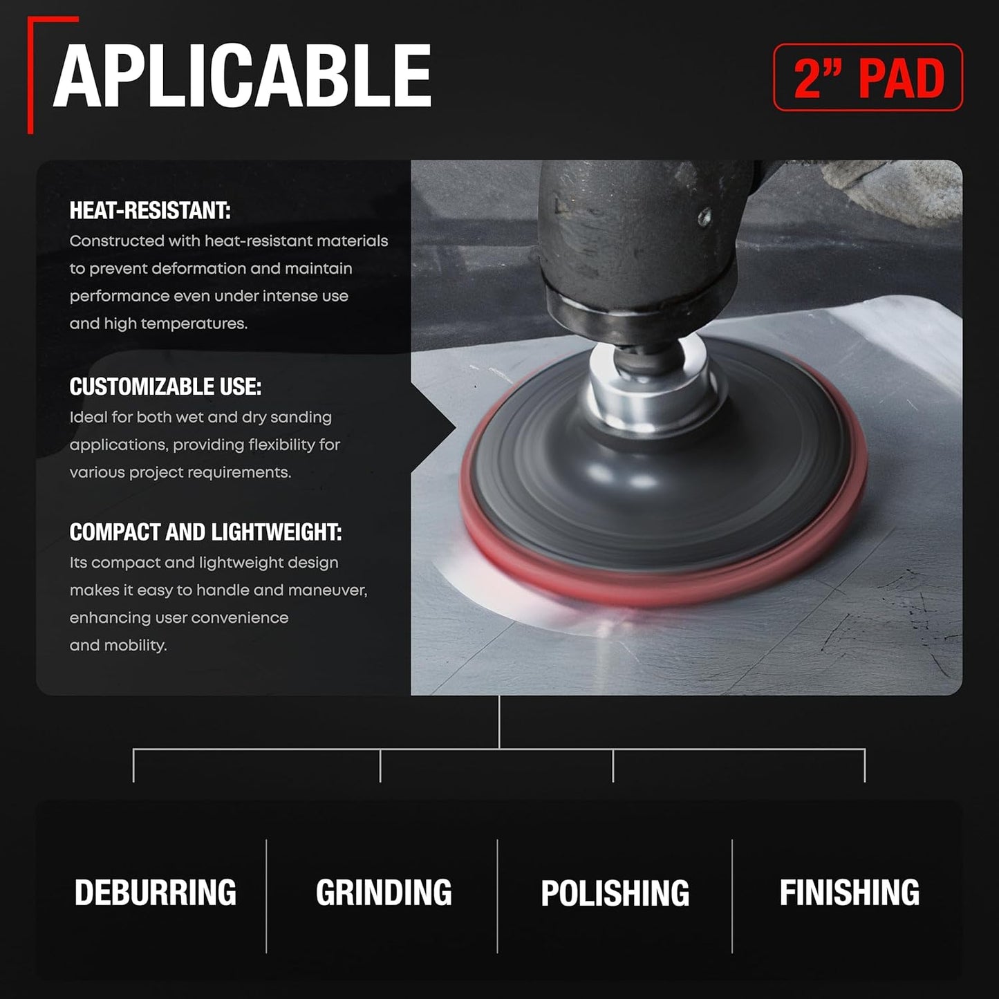 2-inch Conditioning Disc Pad Holder Assembly, Pack of 5-1/4'' Shank - Compatible with 3M ROLOC Scotch-Brite Brand Discs - Speed-Lok TR Quick-Change Attachment