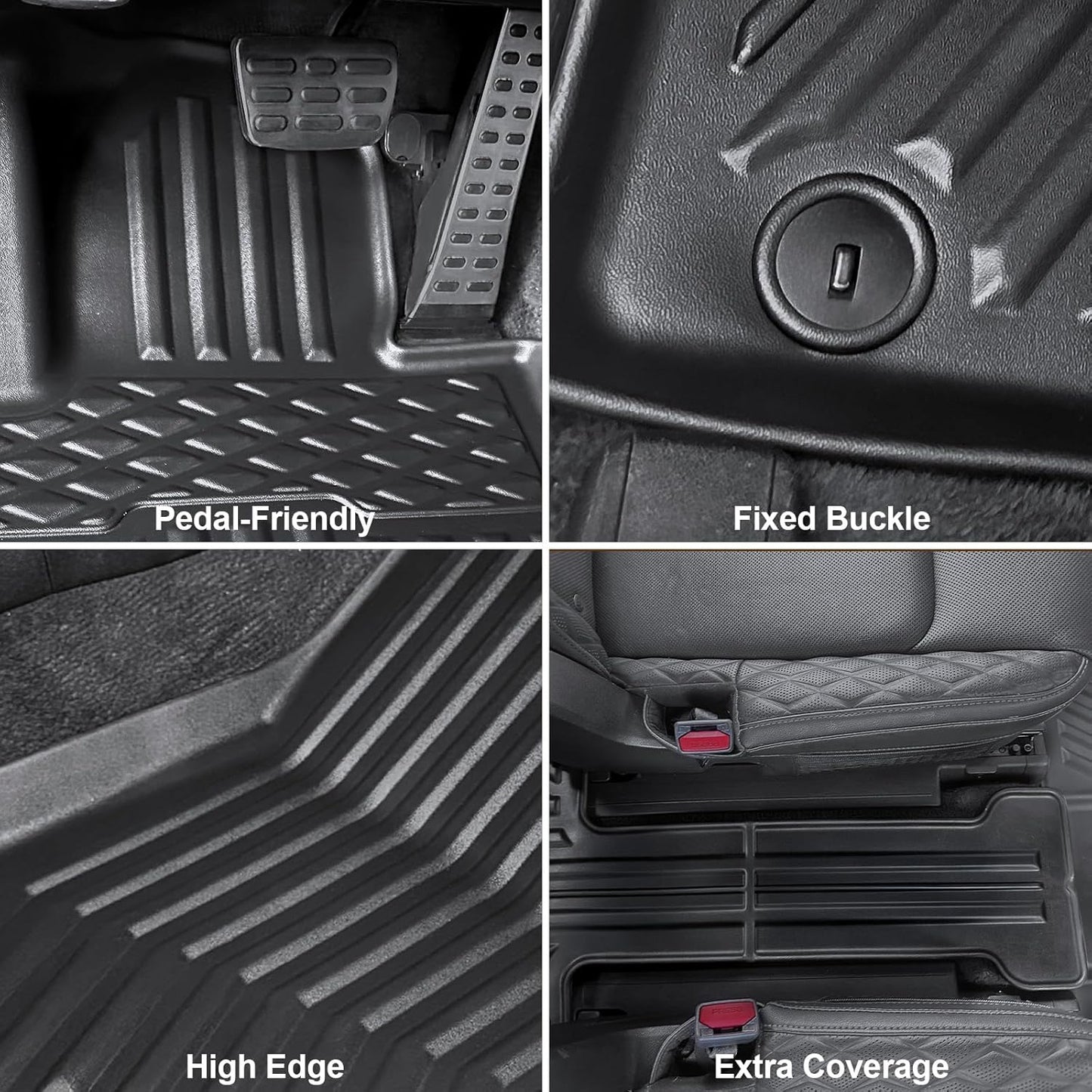 GALVAGNIATE Floor Mats for 2021-2024 2025 Kia Sorento 6-Seat/7-Seat (Not for Hybrid), All Weather TPE Floor Mat and 2-in-1 Cargo Liner with Backrest Mat for Sorento Accessories