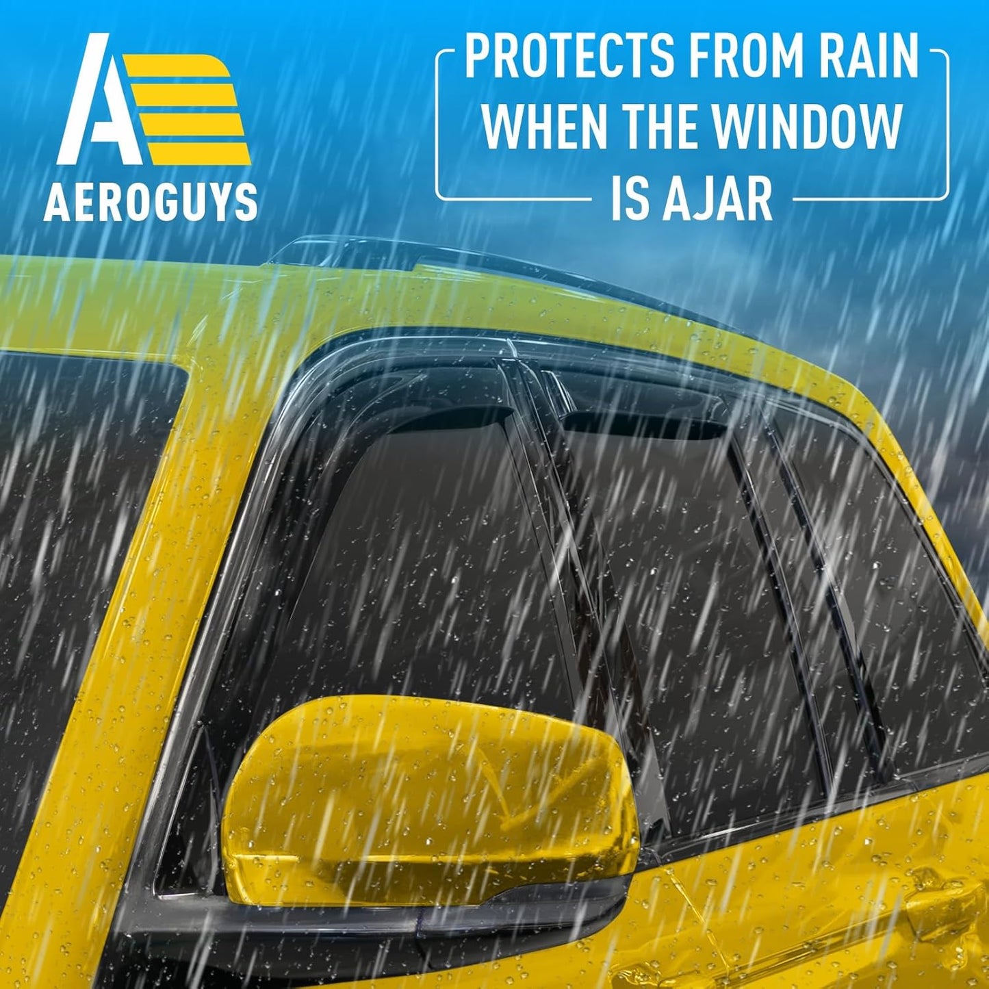 Extra Durable Window Deflectors in-Channel Window Visors Rain Guards Fit for Jeep Grand Cherokee 2022-2025, Sun Visors, Wind Vent for Shades, Exterior Car Accessories - 4pcs. AG0844