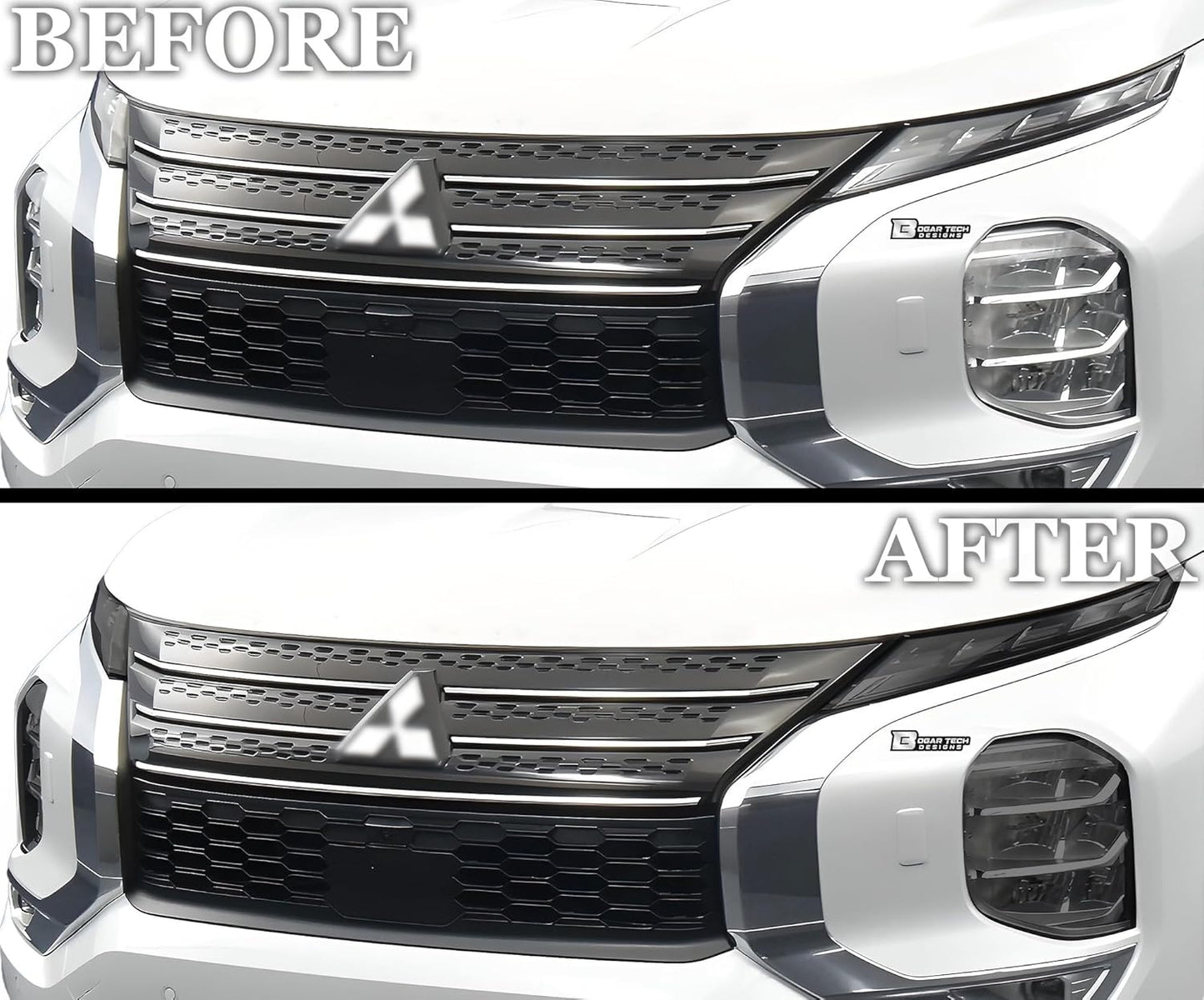 BOGAR TECH DESIGNS Full Headlight Head Light Tint Kit Compatible with Mitsubishi Outlander 2022-2025, Light Smoke