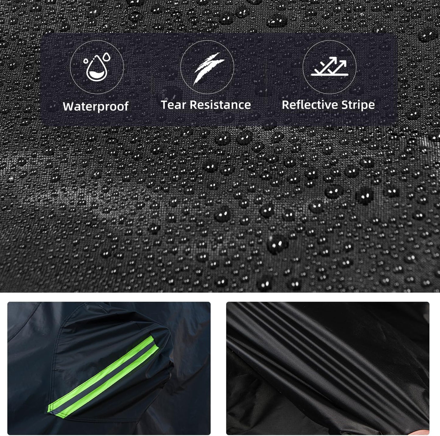 Waterproof Cover for Jeep Wrangler JK JL CJ YJ TJ 4 Door 1987-2023 Outdoor Sun Rain Wind Snow Protection Dustproof Covers with Driver Door Zipper Black