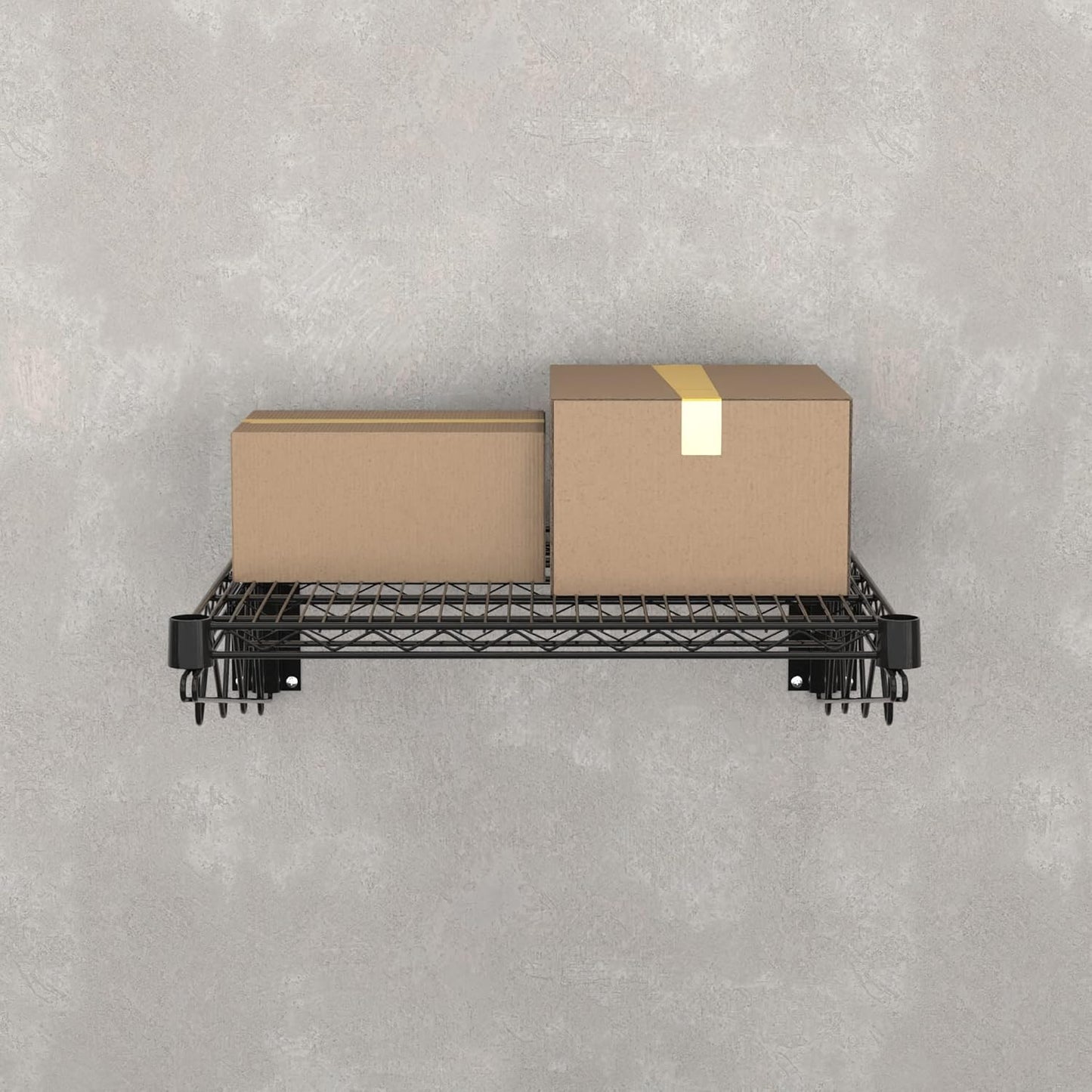 24" x 24" Black Epoxy Wire Wall Mount Shelf