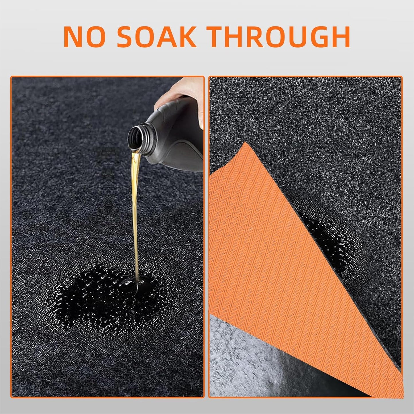 Garage mats for Floor Upgraded, 17 x 7.4 Ft, Garage Floor mats for Under car, Oil Spill mat, Absorb Oil Quickly，Reusable, Protects Floor 3mm TPR Non-Slip Thickening