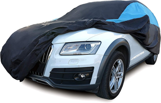 MORNYRAY Waterproof Car Cover All Weather Snowproof UV Protection Windproof Outdoor Full SUV Car Cover, Universal Fit for SUV (Fit SUV Length 181-190 inch, Blue)
