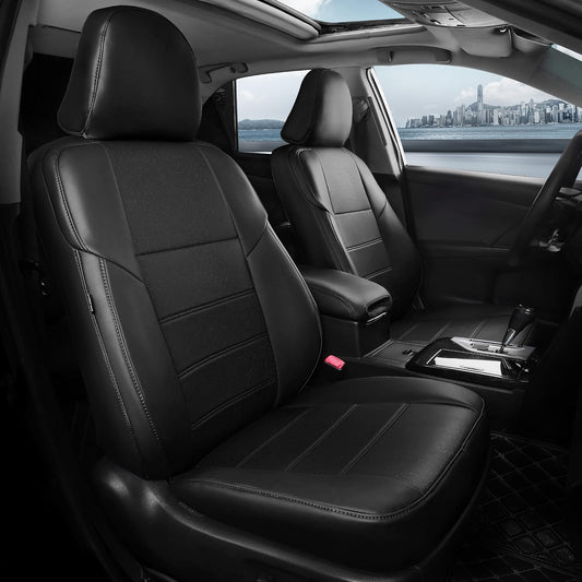 for Toyota Camry Seat Covers SE XSE SE Sport 2012 2013 2014 2015 2016 2017 - Custom Fit Car Seat Covers Full Set, Waterproof Breathable Leather Seat Covers for Cars, Black Not for Hybrid