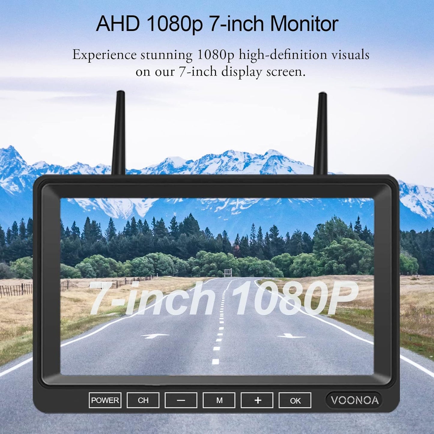 1080P Wireless RV Camera System, IP69 Waterproof Night Vision Backup Camera Side Rear View Camera with 7 Inch HD Monitor for RV Truck Trailer Camper