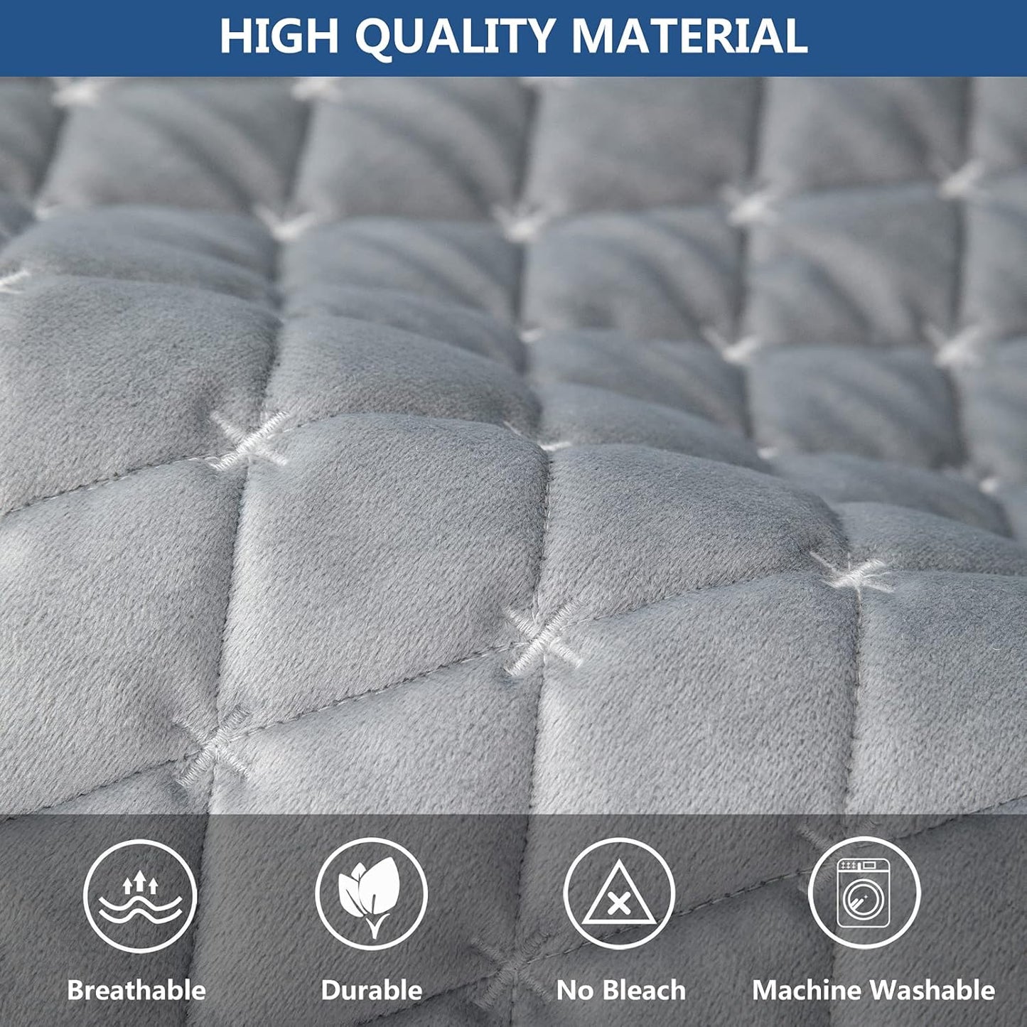 Eismodra Couch Cover,Sectional Couch Covers,Sofa Covers for 3 Cushion Couch,Anti-Slip Sofa Slipcovers for Dogs Cats Kids Loveseat Recliner L Shaped Armrest Backrest,Light Gray 36''x82''(Only 1 Piece)