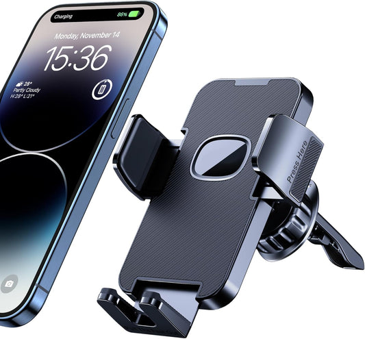 Car Phone Holder - Upgrade Clip Never Fall Air Vent Mount for iPhone Android Smartphone