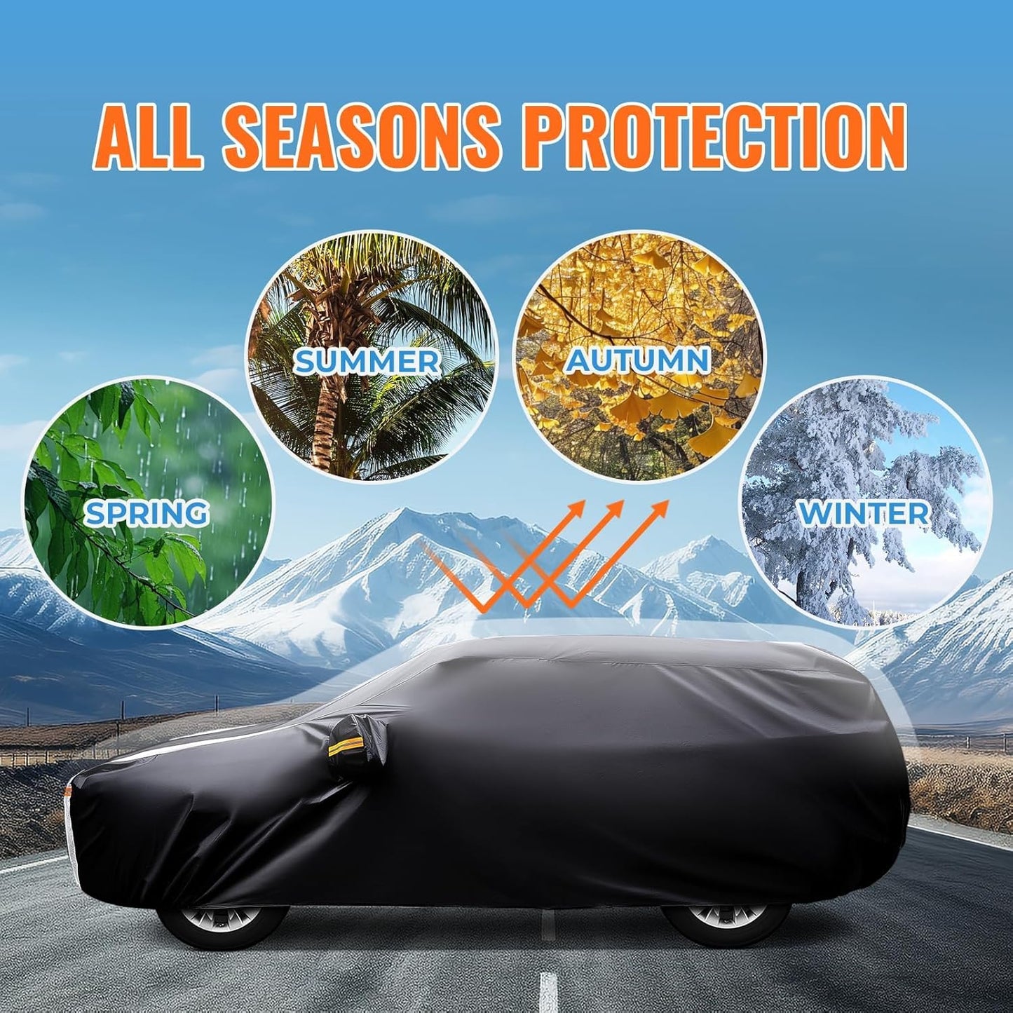 Subaru CrossTrek Car Cover 100% Waterproof All Weather, Gift with Towel, 10 Layers SUV Car Cover Custom Fit 2013-2025 Ford Escape, Outdoor Covers Rain Sun UV Protection with Door Zipper.