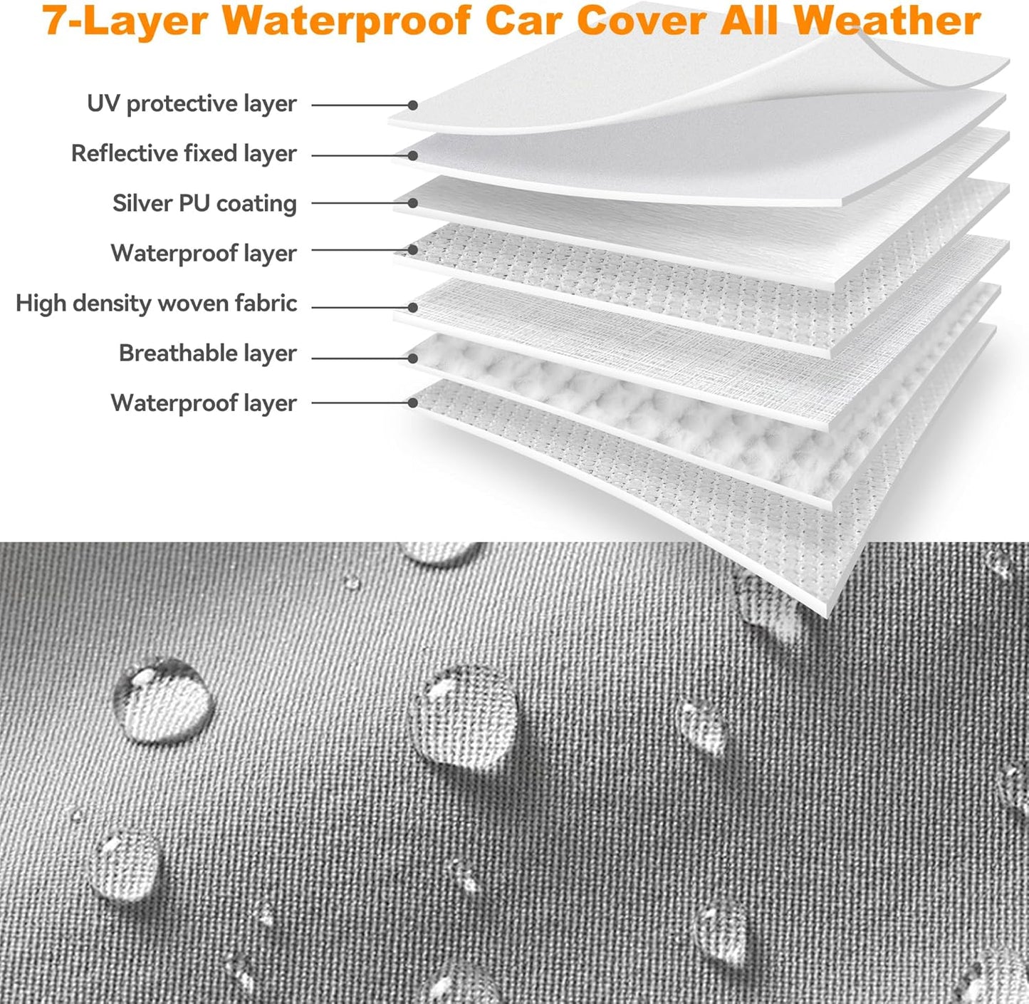 Car Cover Compatible with Dodge Challenger 2008-2024,Waterproof Car Cover for Automobiles All Weather with Door Zipper & Cotton Lining,Windproof Sun UV Hail Protection
