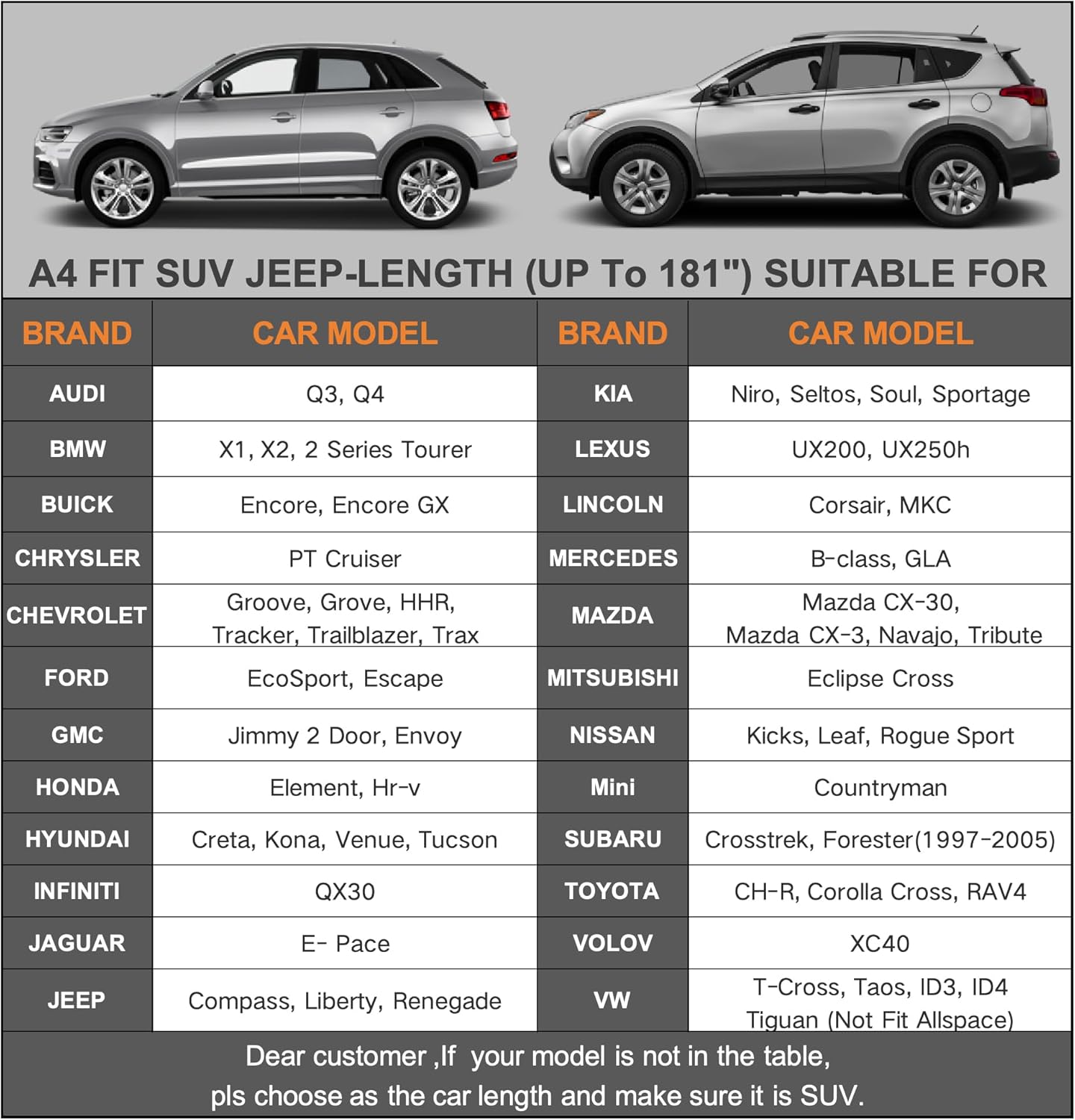 Kayme 6 Layers SUV Car Cover Waterproof All Weather, Outdoor Full SUV Cover Rain Sun UV Protection, Universal Fit for Subaru Crosstrek, Jeep Liberty Compass, Kia Soul Sportage (Up to 181 inch)