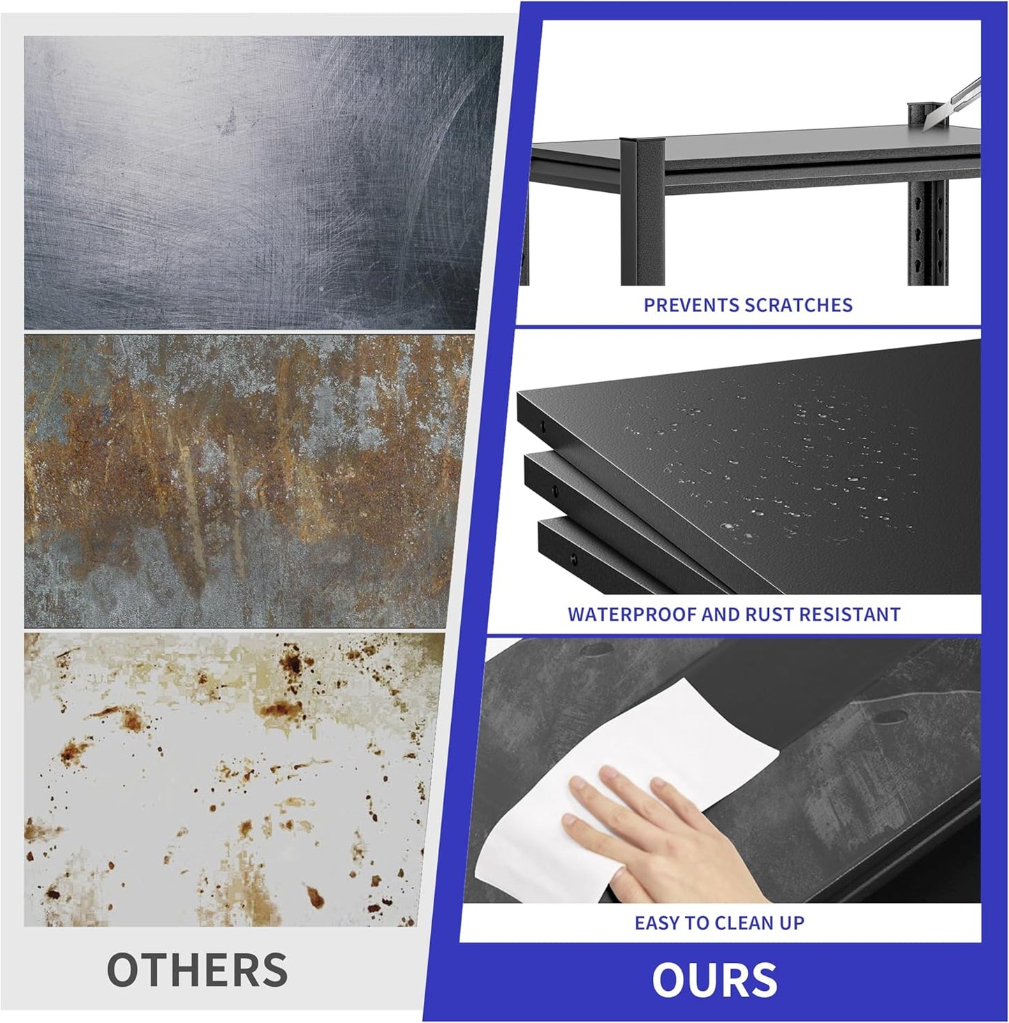 Garage Shelving,87"X48"X24"Inches,Heavy Duty Sturdy Steel Thickened Metal Shelves for Storage,Garage Storage Shelves,Black Shelving Unit Shelf Rack Industrial Shelving Shelf for Basement Metro