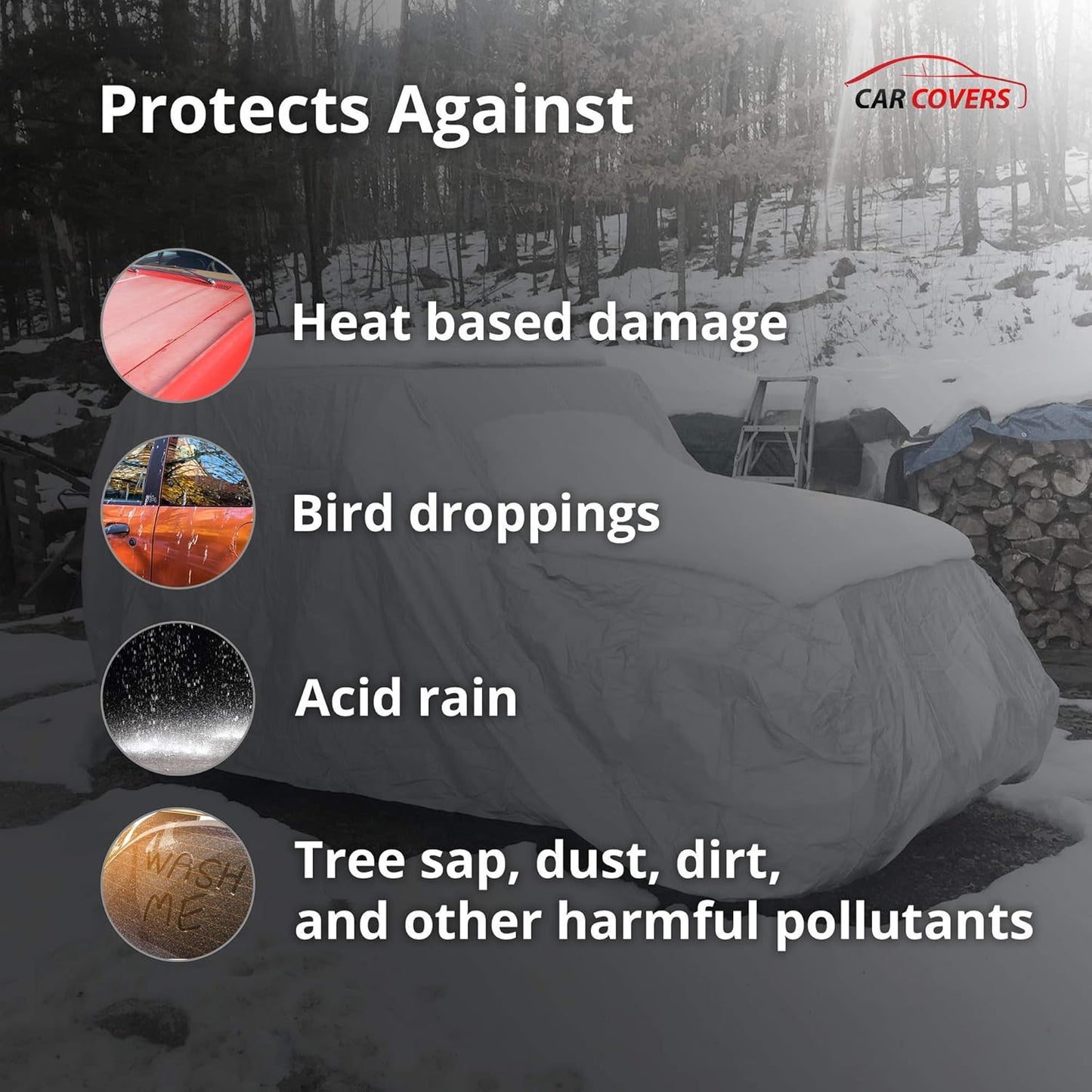 Car Covers Weatherproof Max Truck Cover & Warranty Compatible with Ford 1957-1983 F-100 Regular Cab, 6.5'– Outdoor Cover, Prevents Theft with Cable Lock