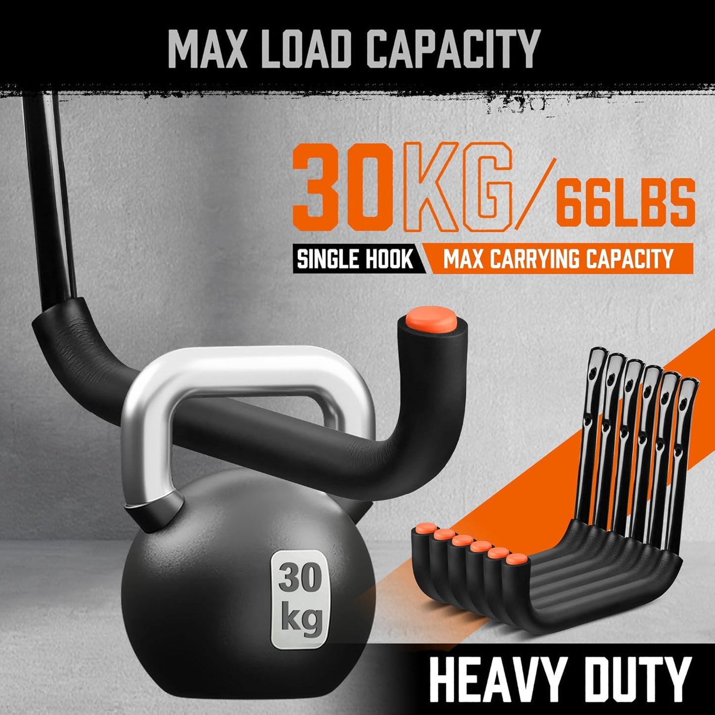 HORUSDY 10-Pack Garage Hooks, Utility Hook, 9" & 6” Garage Heavy Duty Wall Hook for Bikes, Kayak and Hanging Ladders