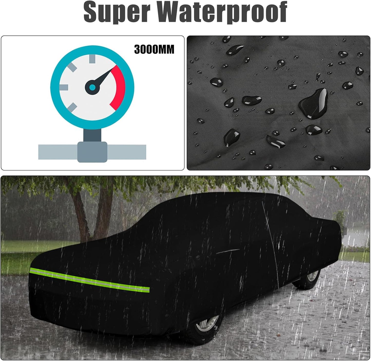 Waterproof Car Cover Compatible with Chevrolet Camaro 1982-2002 2 Door Coupe, Oxford Black All Weather Classic Car Covers with Inner Cotton for Snow Rain Paint Protection(RS SS Z28)