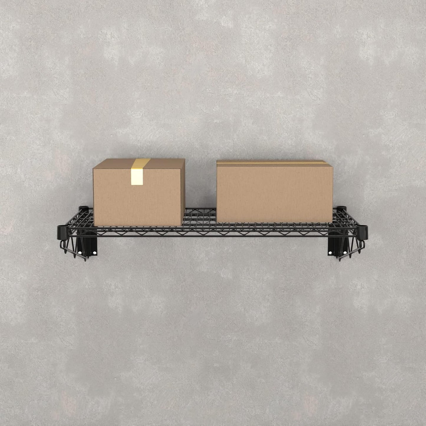 18" x 36" Black Epoxy Wire Wall Mount Shelf