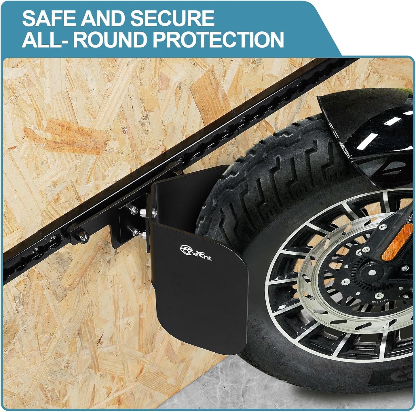 2 Pack L-Track Wheel Chock |L Track Motorcycle Wheel Chock for Dirt Bikes|L-Track Accessories for Enclosed Trailer L-Track Wall Mount Motorcycle Tire for Garages Trailers|L Track tie Down