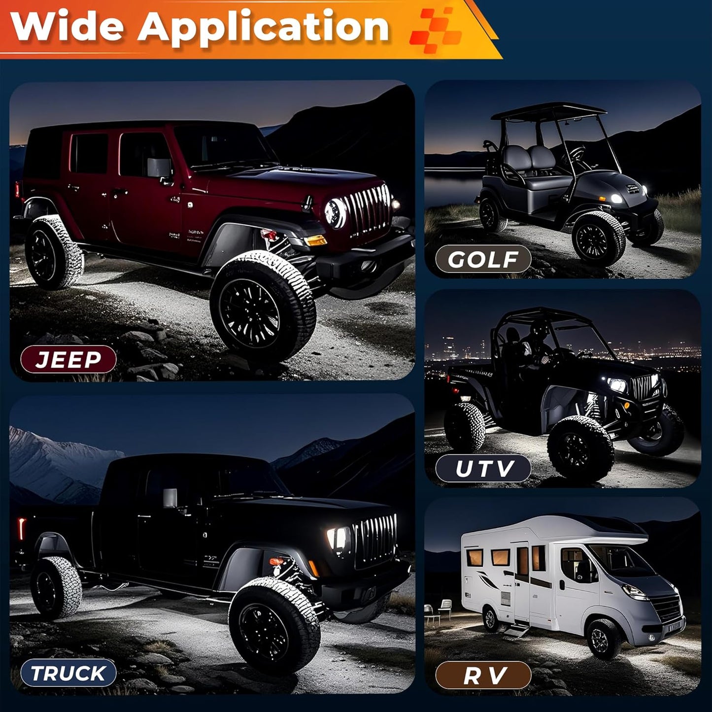 12 Pods Pure White LED Rock Lights Kit with Switch Wiring Harness,6500K 324 LEDs Bright Rock Lights for Trucks,Waterproof Underglow Light for Car Jeep Off Road ATV UTV SUV