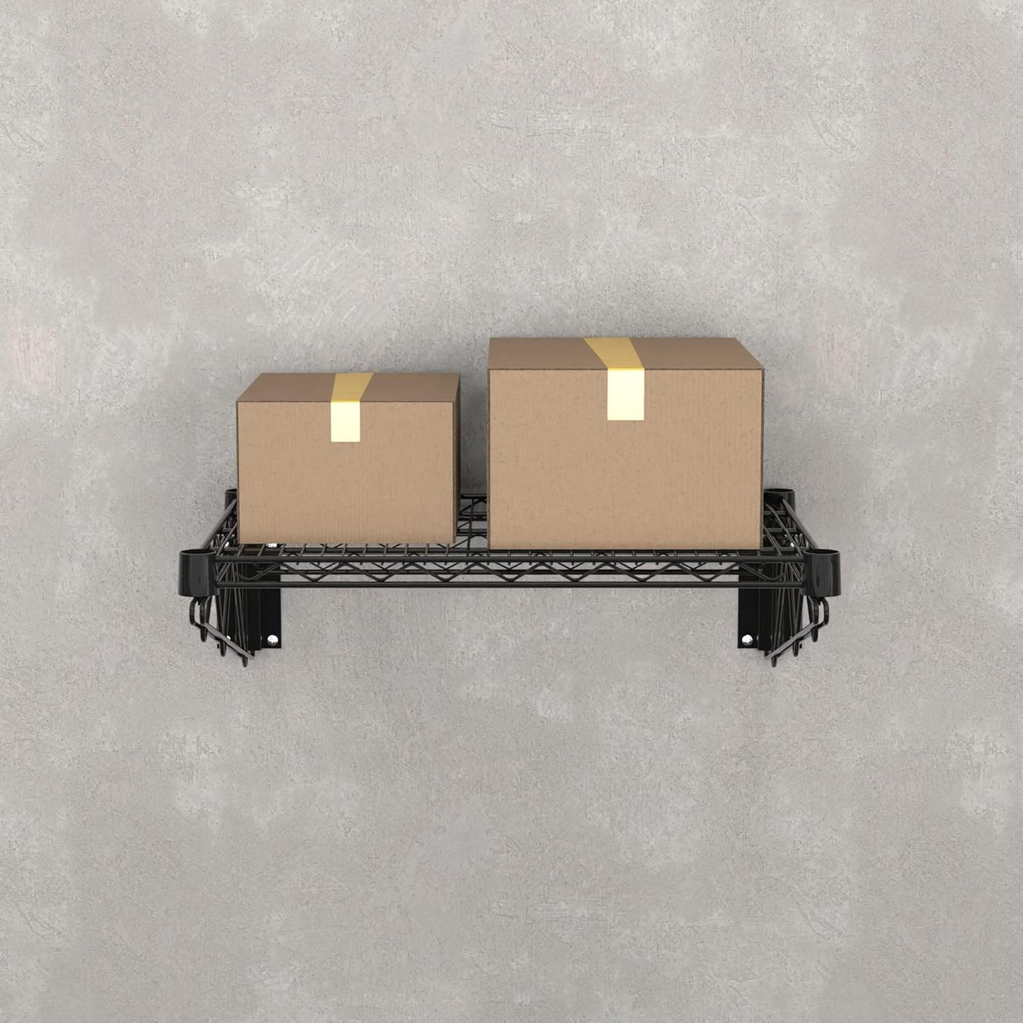 18" x 24" Black Epoxy Wire Wall Mount Shelf