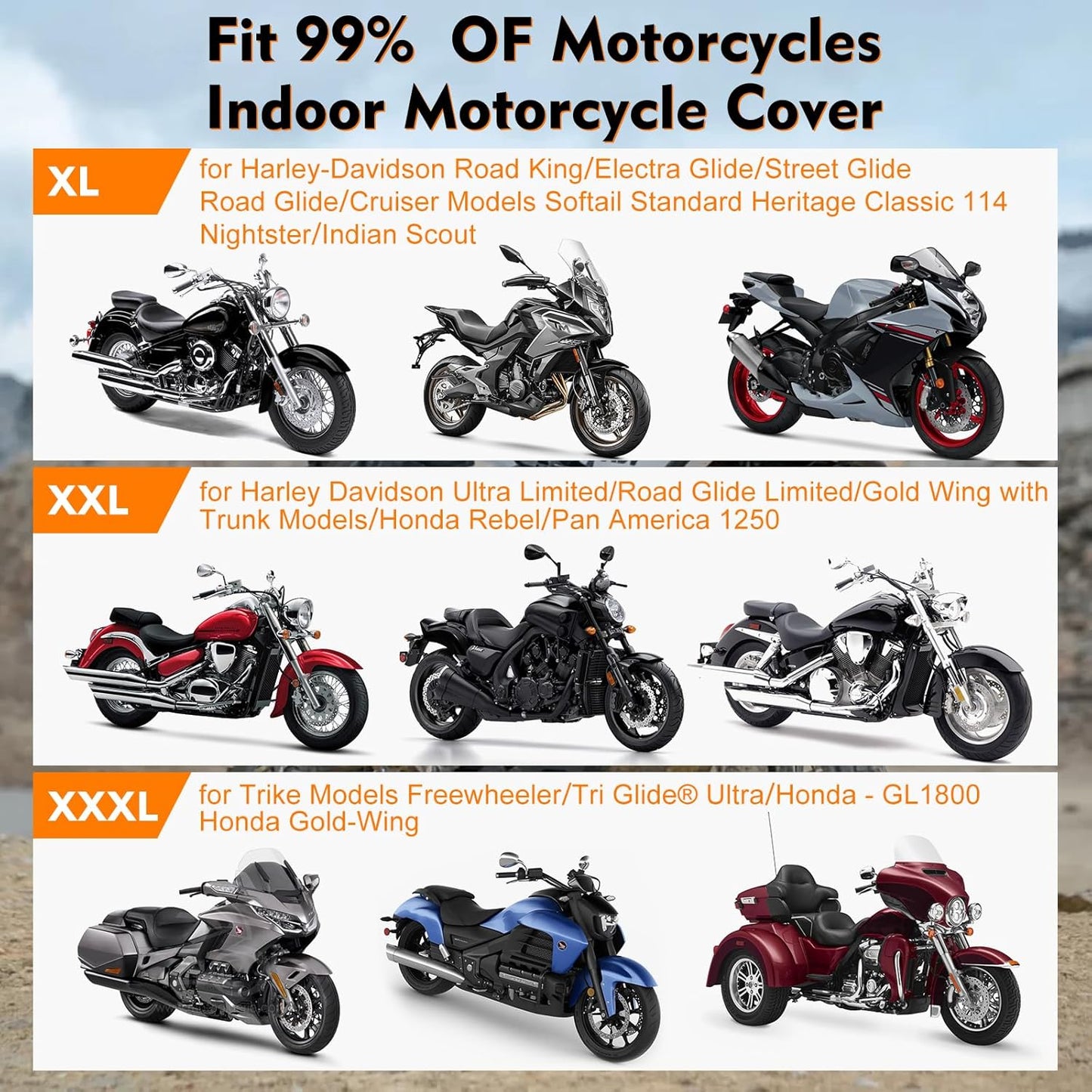 Indoor Motorcycle Cover, Soft Stretch Elastic Dustproof Protection Windproof Cover for Bike, Black and Red Stitching Motorcycle Cover for 104 x 41 x 49 in