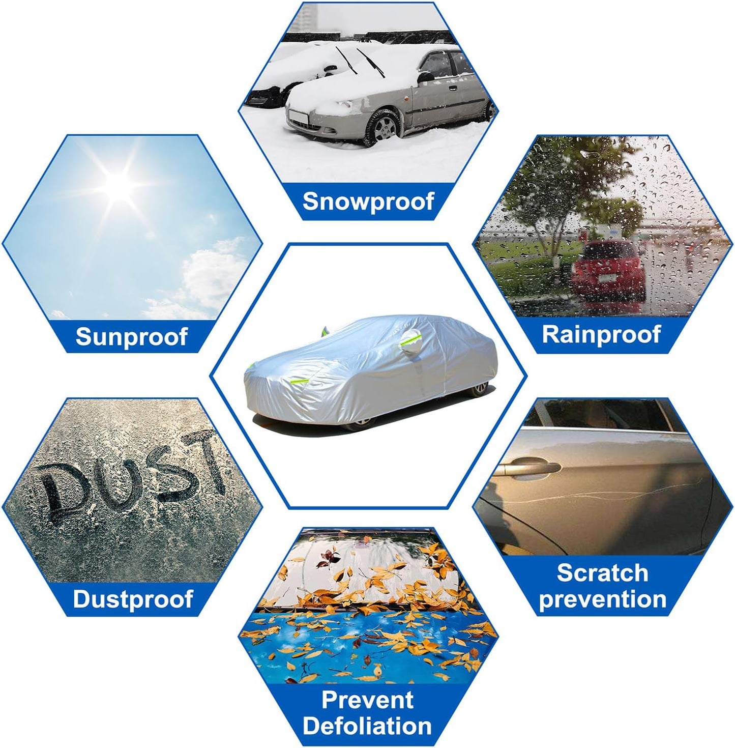 KouKou Oxford SUV Car Cover Custom Fit Tesla Model X from 2015 to 2025, Waterproof All Weather with Zipper Door, Sun Rain Dust Snow Protection. (Ships from US Warehouse, Arrive Within 3-7 Days)