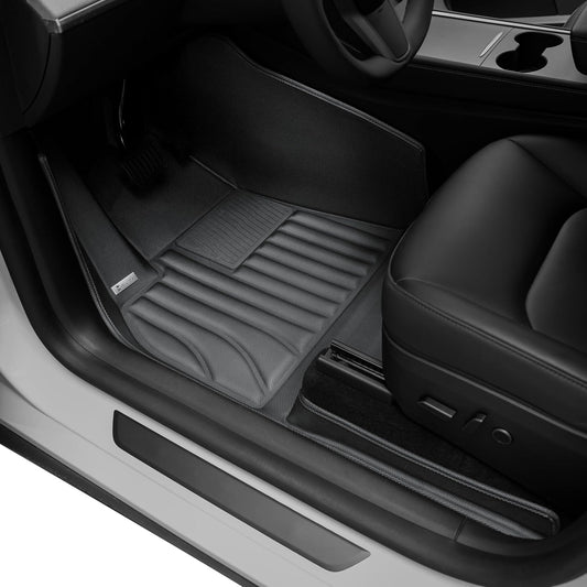 Extreme Coverage Floor Mats for Tesla Model Y (2021-2025) – Full 360° Cabin Protection, GapZero Fit with TrackGuard Rail Protection (Does NOT fit 7-Seat & Juniper)