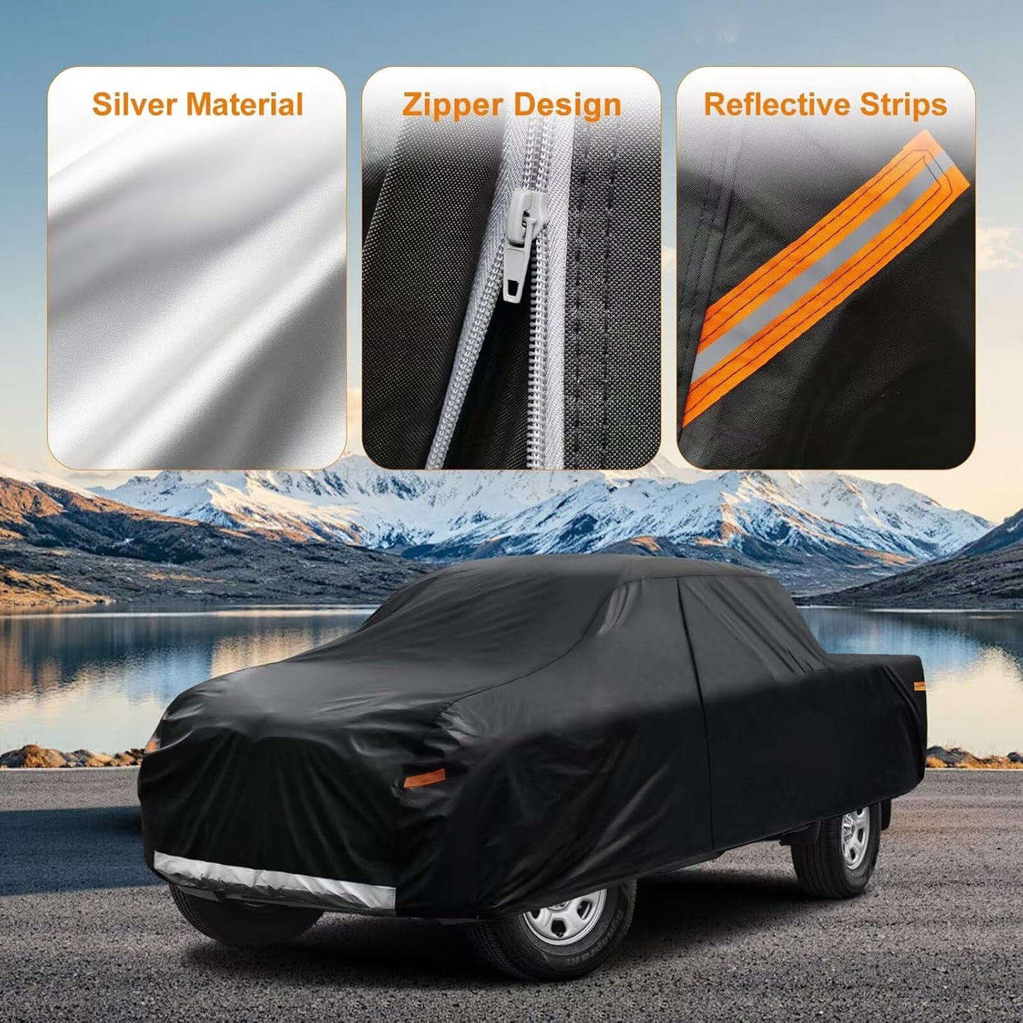 Kayme Truck Cover Custom Fit Ford Ranger(2019-2025) Super Cab/Crew Cab Short Bed. Full Exterior Heavy Duty Outdoor Pickup Truck Car Cover Waterproof All Weather.Car Tarp for Wind Sun Dust Protection.