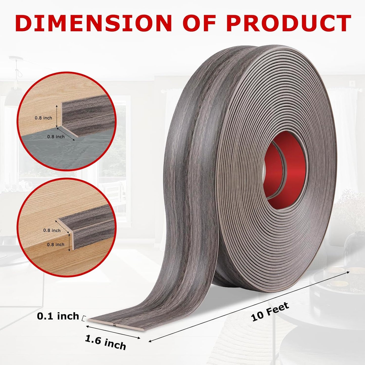 Flexible Wall Corner Protector Moulding Trim Peel and Stick Wall Corner Guards Edge Protector Self Adhesive Molding Trim Strip for Edge Ceiling (Brown Walnut Wood Grain, 1.6 in x 10 Ft)